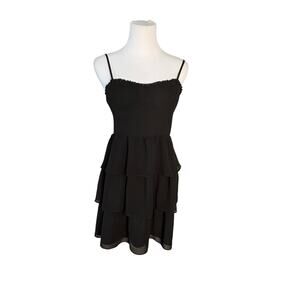 American Eagle Outfitters Tiered Sleeveless Black Dress sz 8 LBD Party